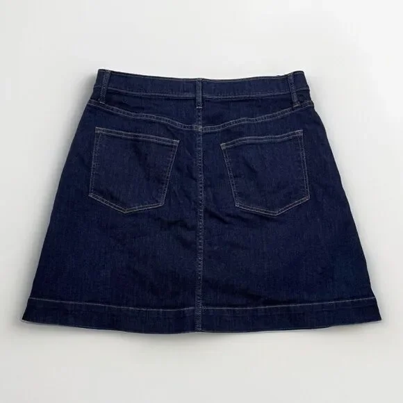 Gap Denim Skirt Womens 8 A Line Button Dark Blue Measures 30 x 18 - Picture 2 of 5